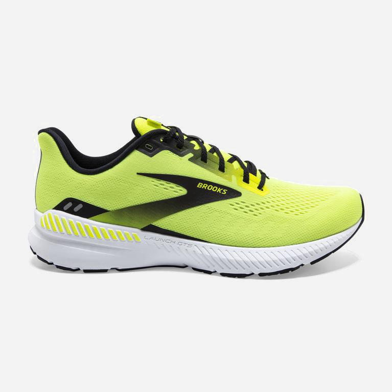 Brooks Men's Launch Gts 8 Energy Return Road Running Shoes Singapore - Nightlife/Black/White/GreenYe